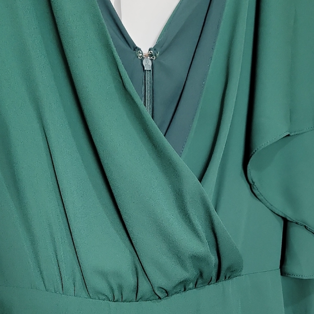 SHEIN Green Mini Sundress with Ruffled Flutter Sleeves - Picture 7 of 12
